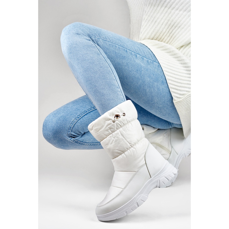 Bottes de neige fourrées femme 3537W blanc blanche 1