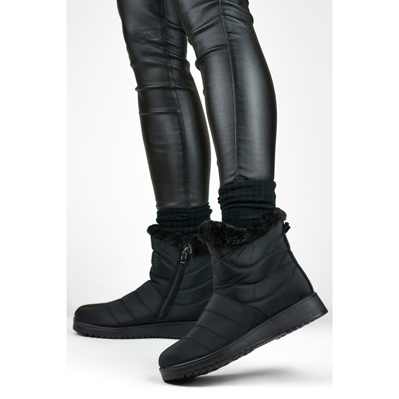 Bottes de neige fourrées femme W76B, noir le noir 1