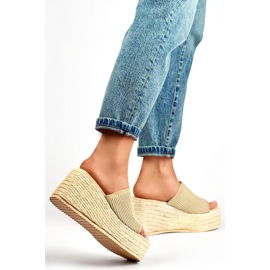 Sandales compensées femme 7237GO or jaune 1