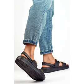 Sandales femme avec décorations JHC3071B, noir 1