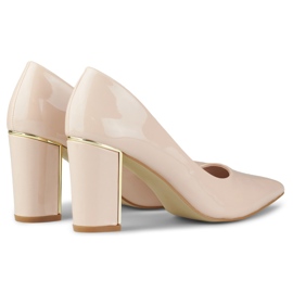 Escarpins vernis pour femmes GD-DO112B-BE, beige 2