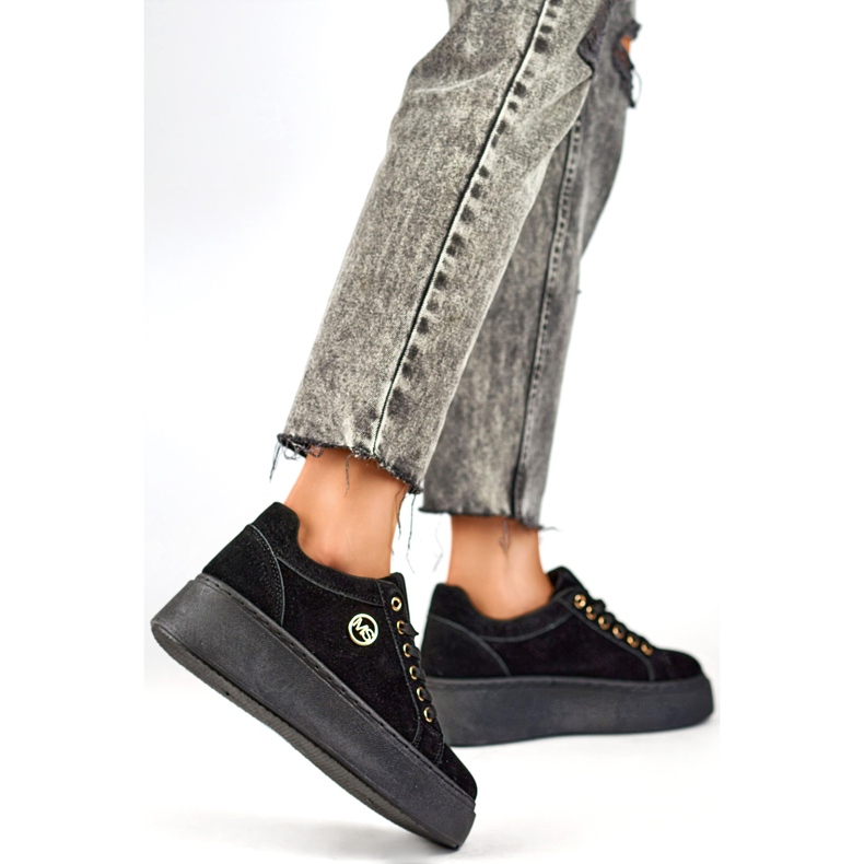 Chaussures de sport pour femmes sur la plateforme TL251B, noires 1