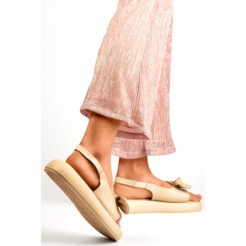 Sandales femme avec nœud LX2350BE beige 1