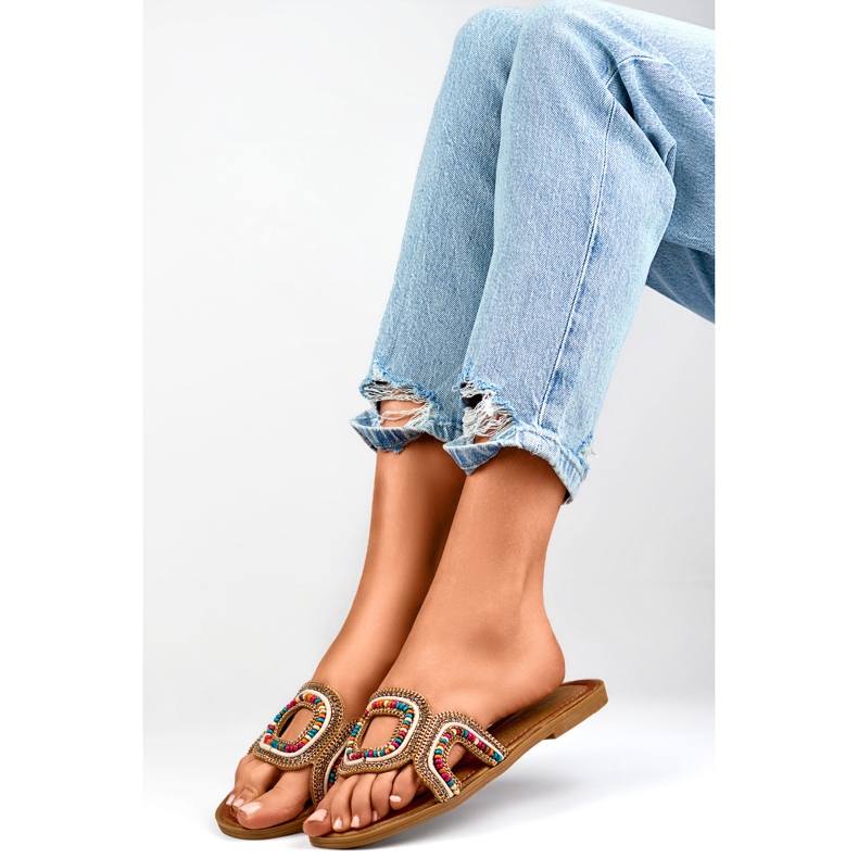 Tongs femme avec perles 1122MIX multicolore 1