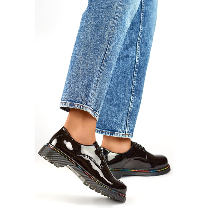 Chaussures vernies pour femmes GD-XF154B noir 1