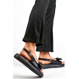 Sandales pour femmes avec nœud LX2350B le noir 1