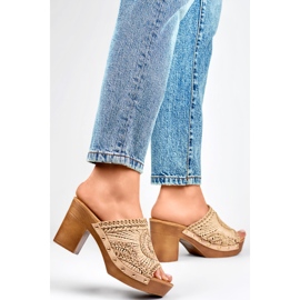 Tongs femme C388BE, beige 1 Tongs femme C388BE, beige 1