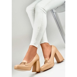 Escarpins pour femmes avec décoration M047-NU beige 1