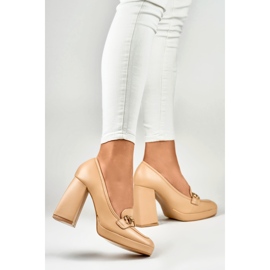 Escarpins pour femmes avec décoration M047-NU beige 2
