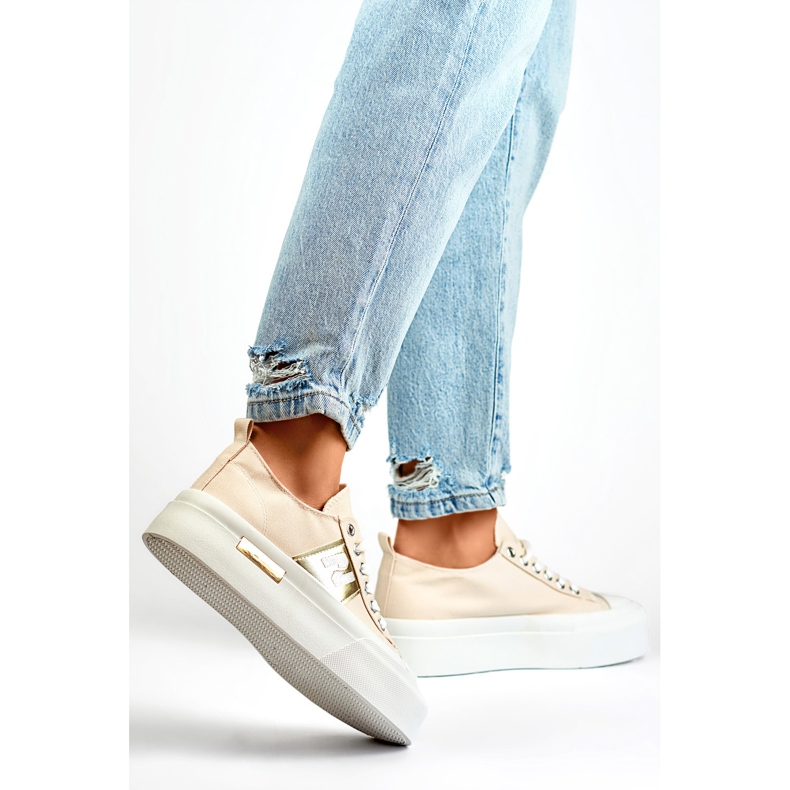 Baskets pour femmes sur la plateforme LY100BE beige 1 Baskets pour femmes sur la plateforme LY100BE beige 1