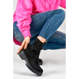 Bottes modèle DE1127S-B en daim noir le noir 1