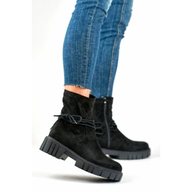 Bottes modèle DE1127S-B en daim noir le noir 3