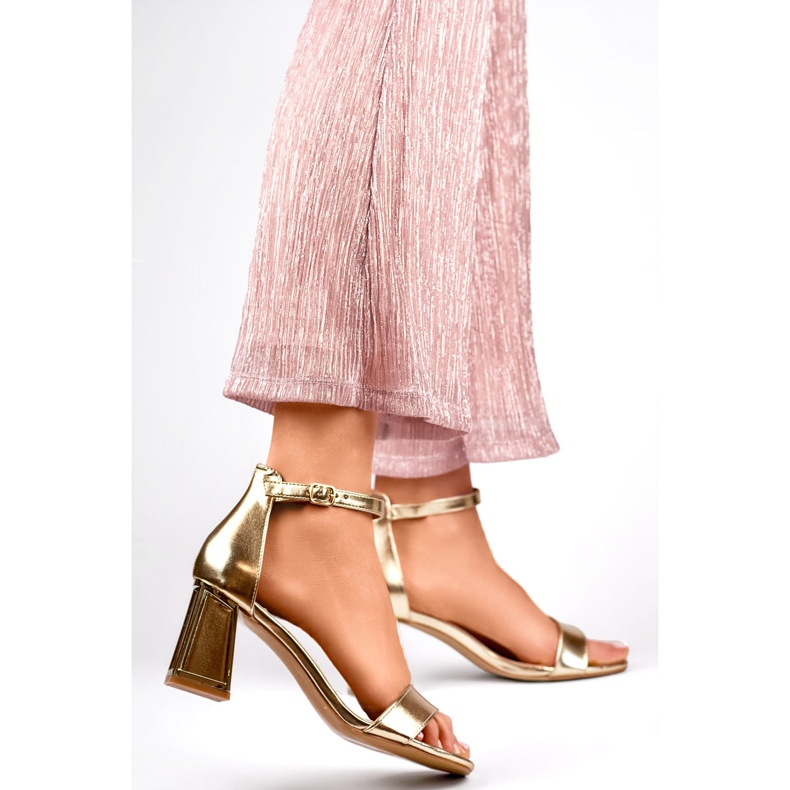 Sandales femme 0696GO or jaune 1