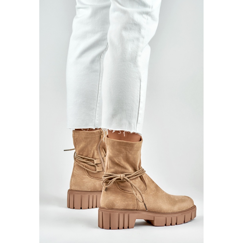 Bottines Modèle DE1127NU Daim Beige - PRIMO 2