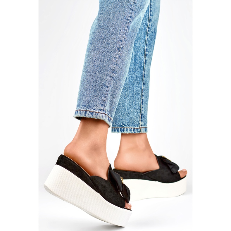 Tongs pour femmes noires 8082B 1