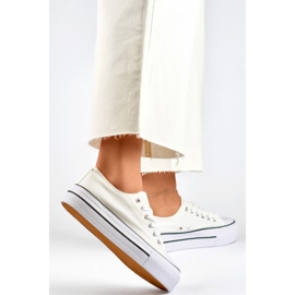 Baskets pour femmes QY832-09BL blanche 1