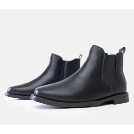 Bottines Chelsea noires pour hommes avec empiècement élastique, éco-cuir Fernand 1