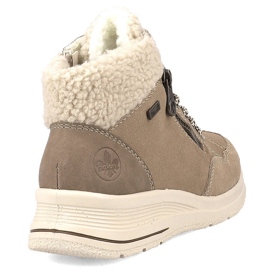 Bottines femme imperméables en cuir beige Rieker L7701-24 1