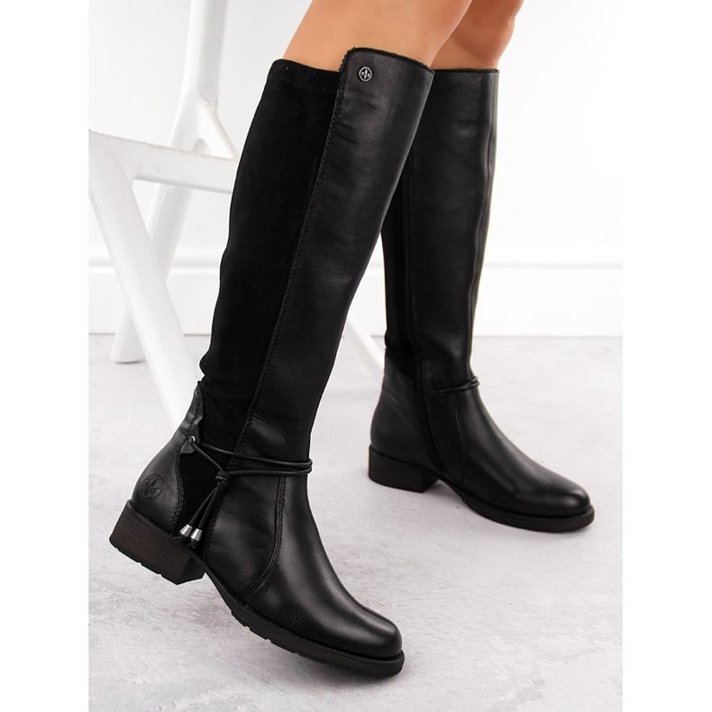 Bottes isolées en cuir pour femme, noir Rieker Z9564-00 le noir 2