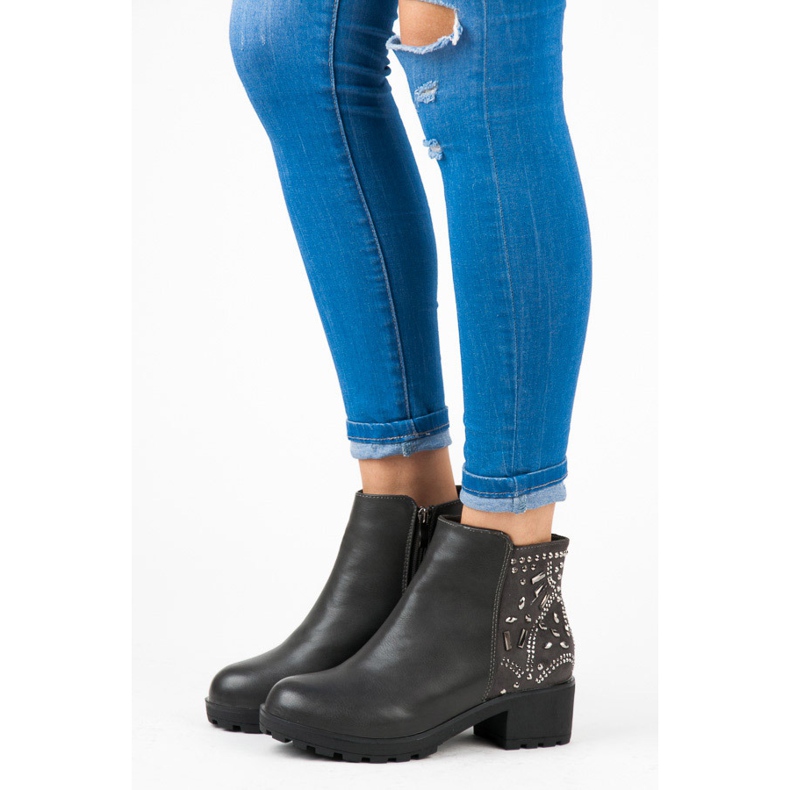 Vices Bottes avec des cristaux gris 1 Vices Bottes avec des cristaux gris 1