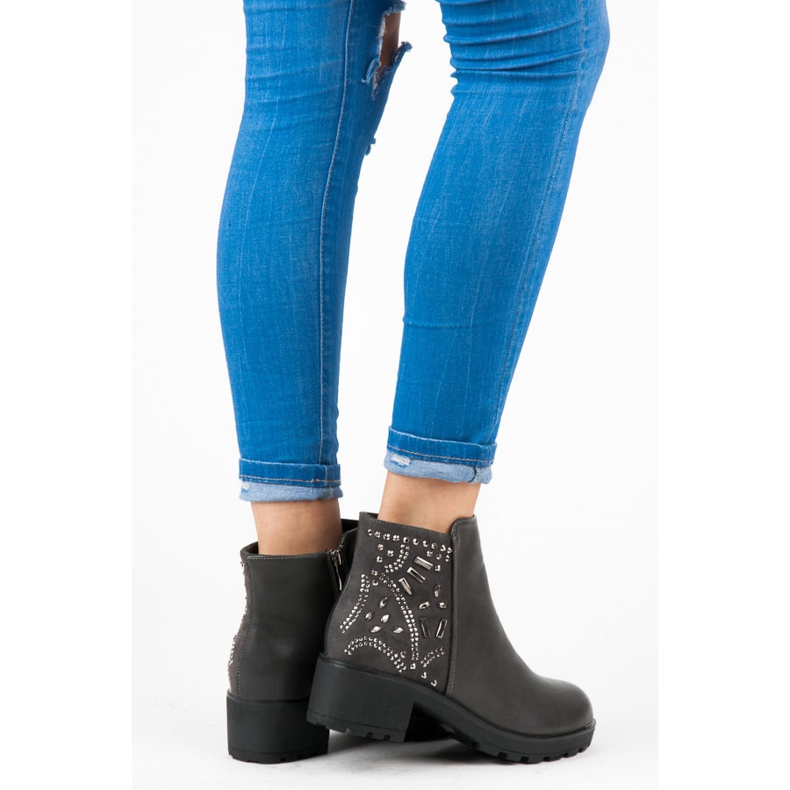 Vices Bottes avec des cristaux gris 2 Vices Bottes avec des cristaux gris 2