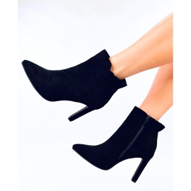 Mariah Bottines à talons hauts en daim noir le noir 4