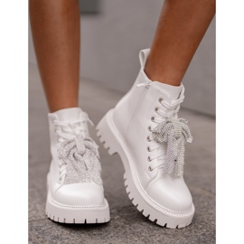 Bottines à nœud pour femme, Ocenttia blanche 2