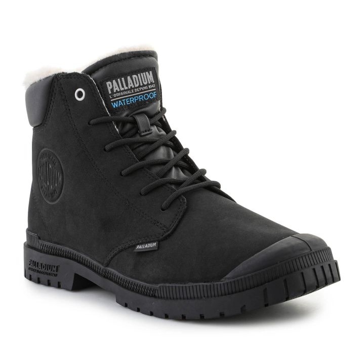 Chaussures Palladium sp20 Cuff cuir imperméable Wl 79067-008-M le noir 1