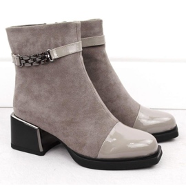 Bottines D&amp;A S.Barski à talon décoratif Collection Premium W MR880-018 OLI269C 2