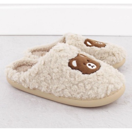 Chaussons de maison avec ours en peluche Unisoft W 6625 EVE467 beige 2 Chaussons de maison avec ours en peluche Unisoft W 6625 EVE467 beige 2