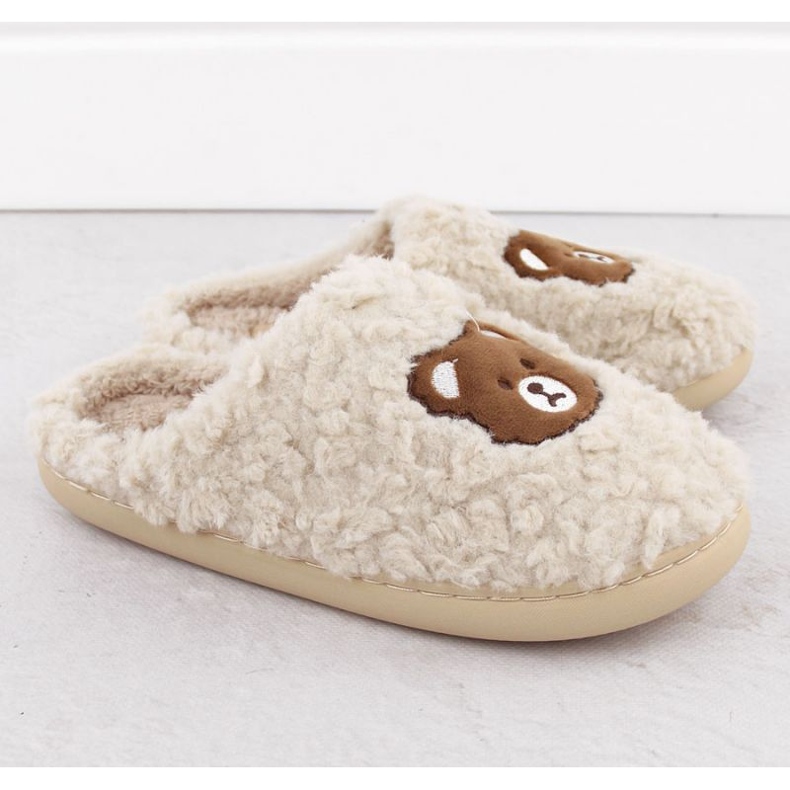Chaussons de maison avec ours en peluche Unisoft W 6625 EVE467 beige 2 Chaussons de maison avec ours en peluche Unisoft W 6625 EVE467 beige 2