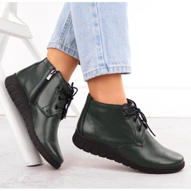 Bottines isolées en cuir pour femme, vert Helios 501 4