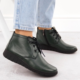 Bottines isolées en cuir pour femme, vert Helios 501 5