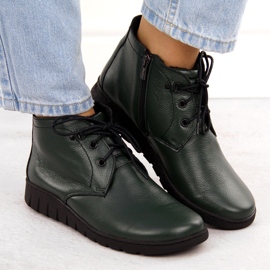 Bottines isolées en cuir pour femme, vert Helios 501 6