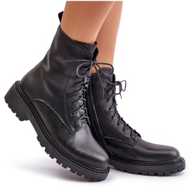 Bottines de travail isolées en cuir avec fermeture éclair, noir Elosie le noir 9