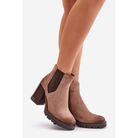 Bottes isolées à talons hauts pour femmes en suède écologique Vinceza 58356 Beige 1