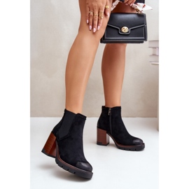 Bottines isolées pour femmes en suède écologique Vinceza 58356 noir 2