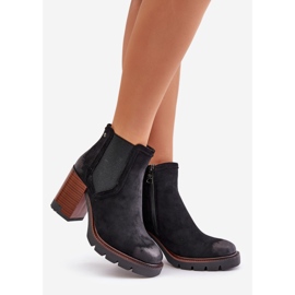 Bottines isolées pour femmes en suède écologique Vinceza 58356 noir le noir 1