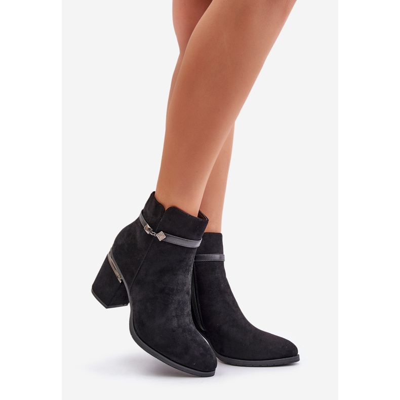 Bottes isolées pour femmes à talon haut avec sangle décorative Vinceza 16446 noir le noir 1
