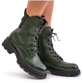 Jezzi Bottes de travail isolées avec fermeture éclair, vert Leairae 9