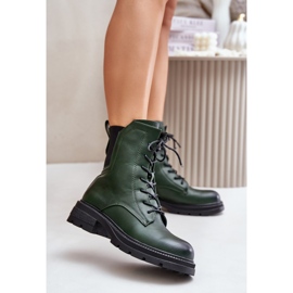 Jezzi Bottes de travail isolées avec fermeture éclair, vert Leairae 2