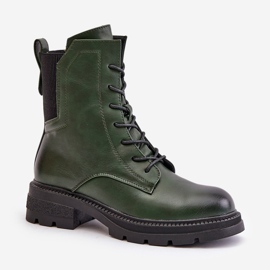 Jezzi Bottes de travail isolées avec fermeture éclair, vert Leairae 4