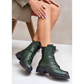 Jezzi Bottes de travail isolées avec fermeture éclair, vert Leairae 7