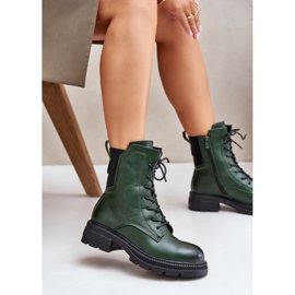 Jezzi Bottes de travail isolées avec fermeture éclair, vert Leairae 8