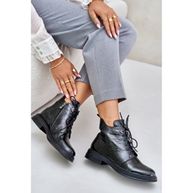 S.Barski Bottes en cuir verni pour femme, chaudes, zippées, D&amp;A LZ42-042, vert foncé 10