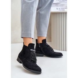 Bottines isolées avec décoration zippée S.Barski HY42-715 Noir le noir 2