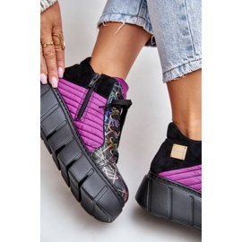 Baskets en Cuir sur Plateforme Maciejka 06767-15 Fuchsia le noir 7