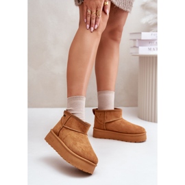 Bottes de neige à plateforme basse Big Star OO274A098 Camel brun 2