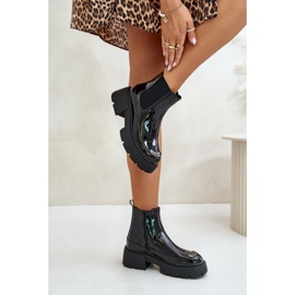 Bottines vernies isolées avec fermeture éclair, Noir Jesschris le noir 4