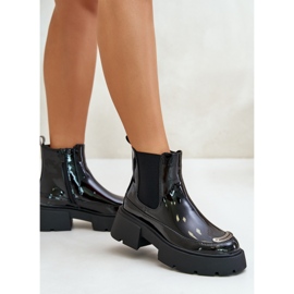 Bottines vernies isolées avec fermeture éclair, Noir Jesschris le noir 3